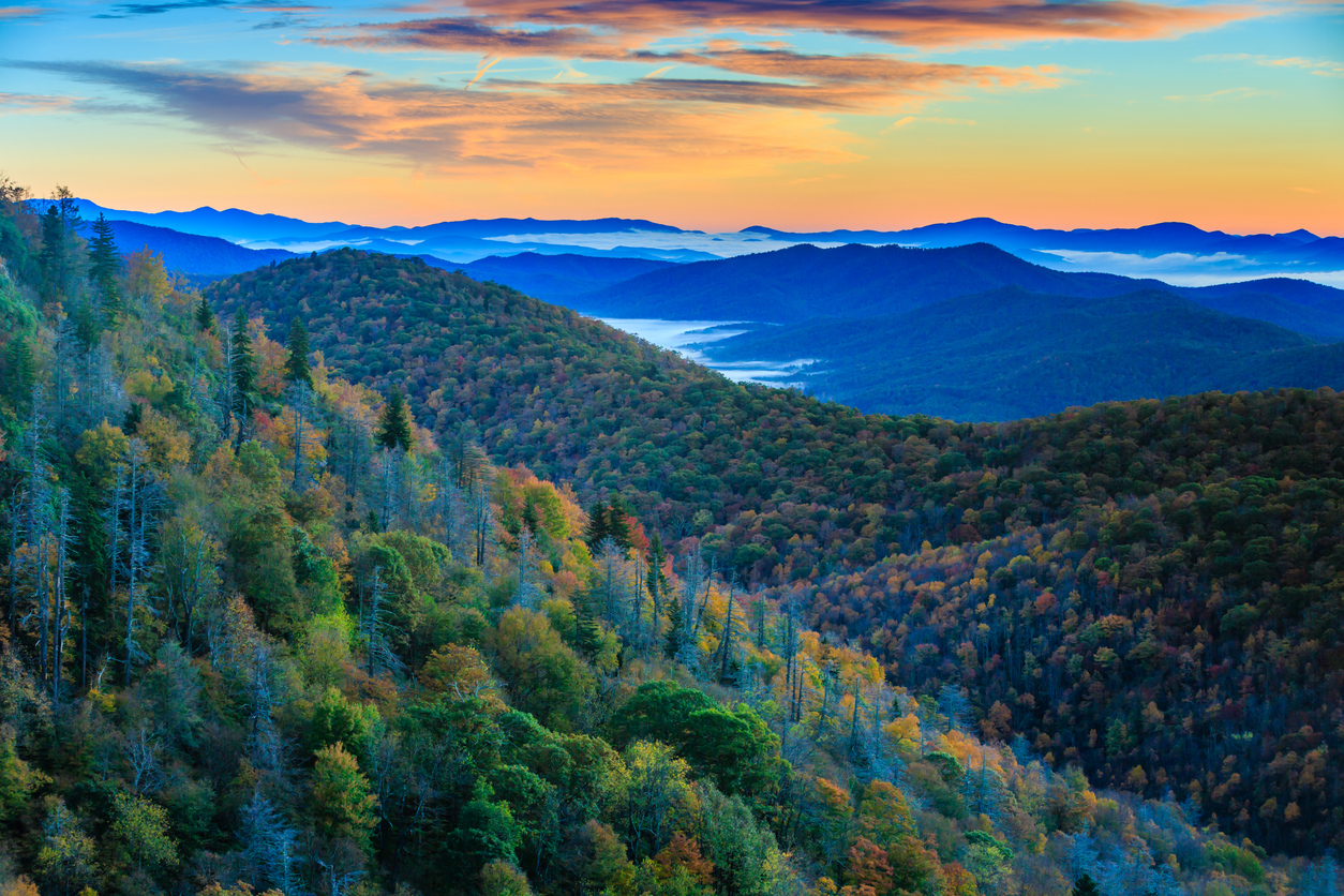 Blue Ridge Mountains in Asheville, North Carolina 